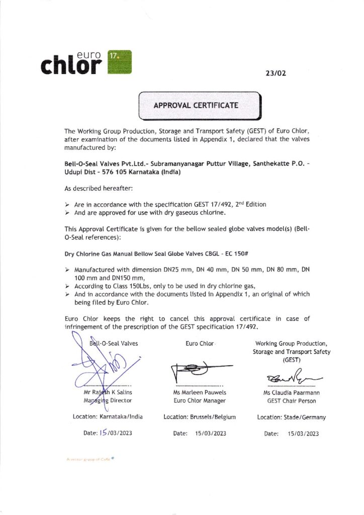EC CERTIFICATE 150#